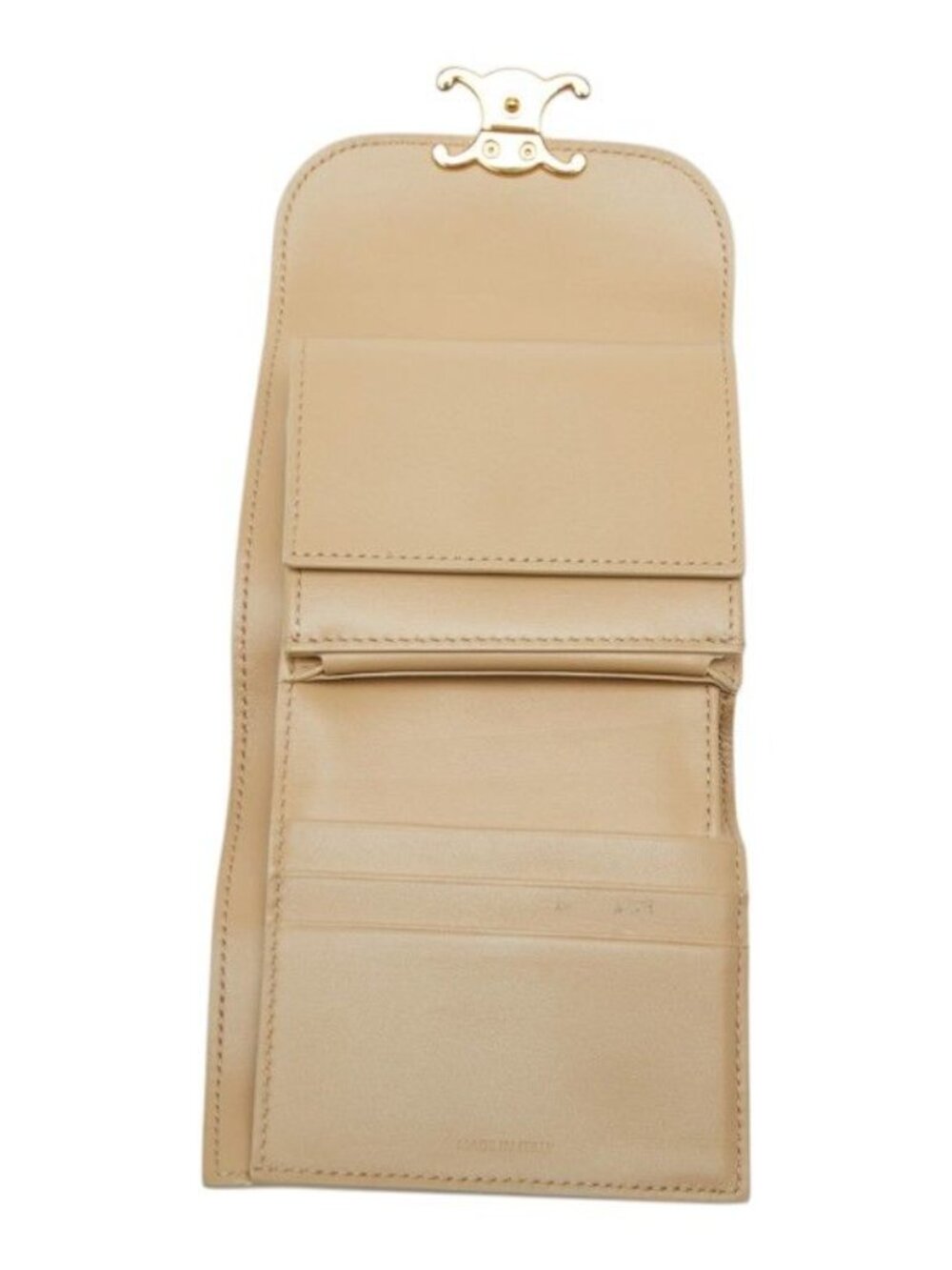 Celine Triomphe Small Flap Wallet Beige Leather - Picture 7 of 10